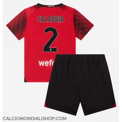Maglie da calcio AC Milan Davide Calabria #2 Prima Maglia Bambino 2023-24 Manica Corta (+ Pantaloni corti)
